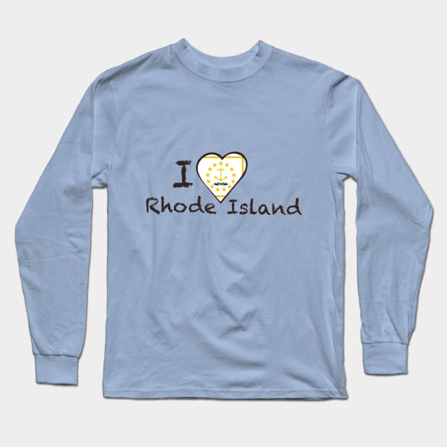 I Love Rhode Island Long Sleeve T-Shirt by JellyFish92